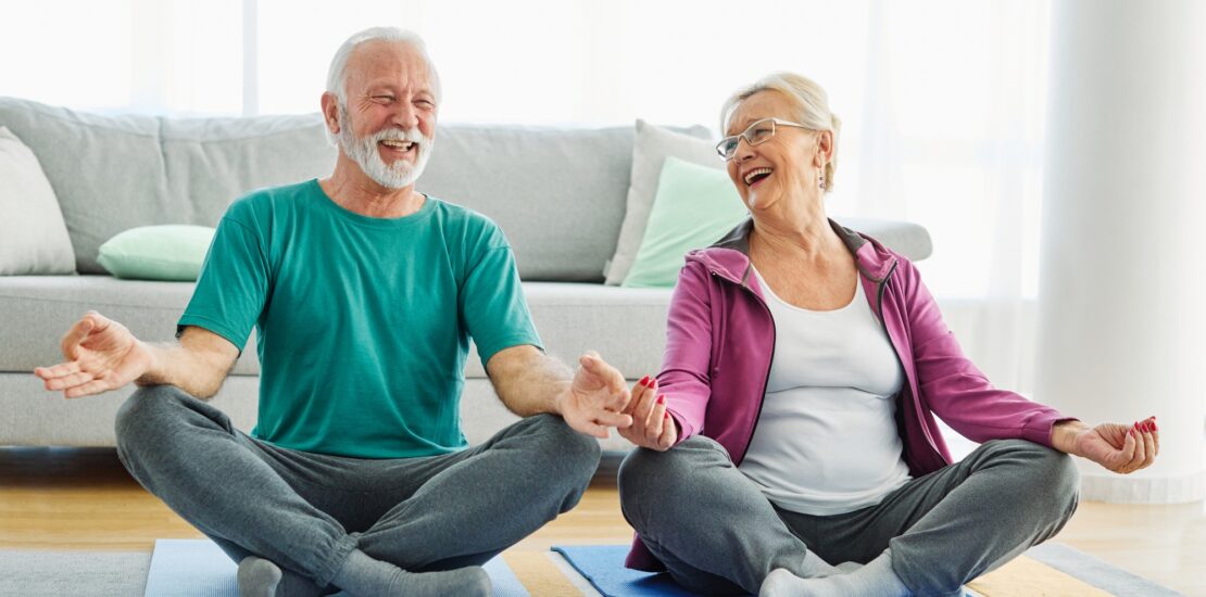 senior active exercise couple training sport fitness