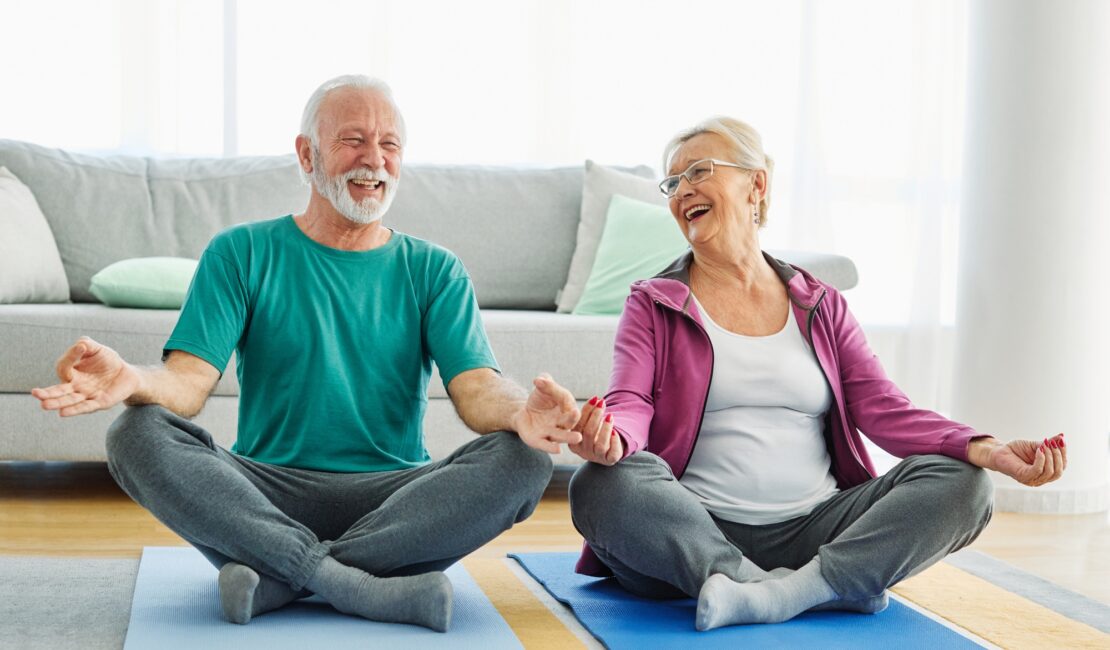 senior active exercise couple training sport fitness