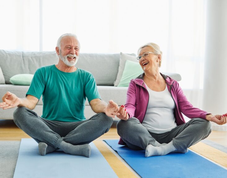 senior active exercise couple training sport fitness