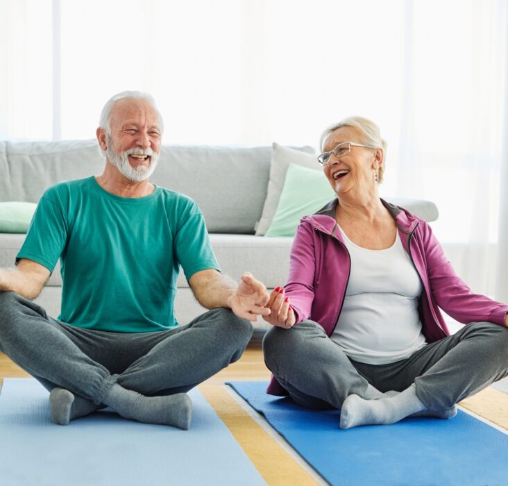 senior active exercise couple training sport fitness