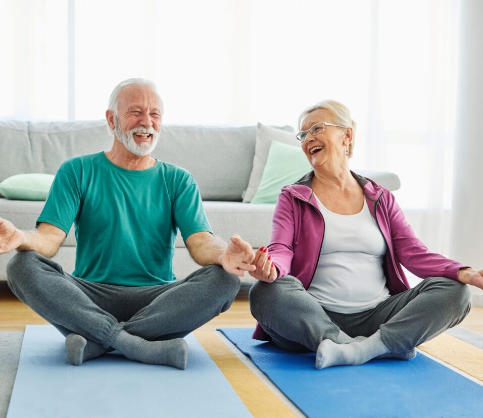 senior active exercise couple training sport fitness