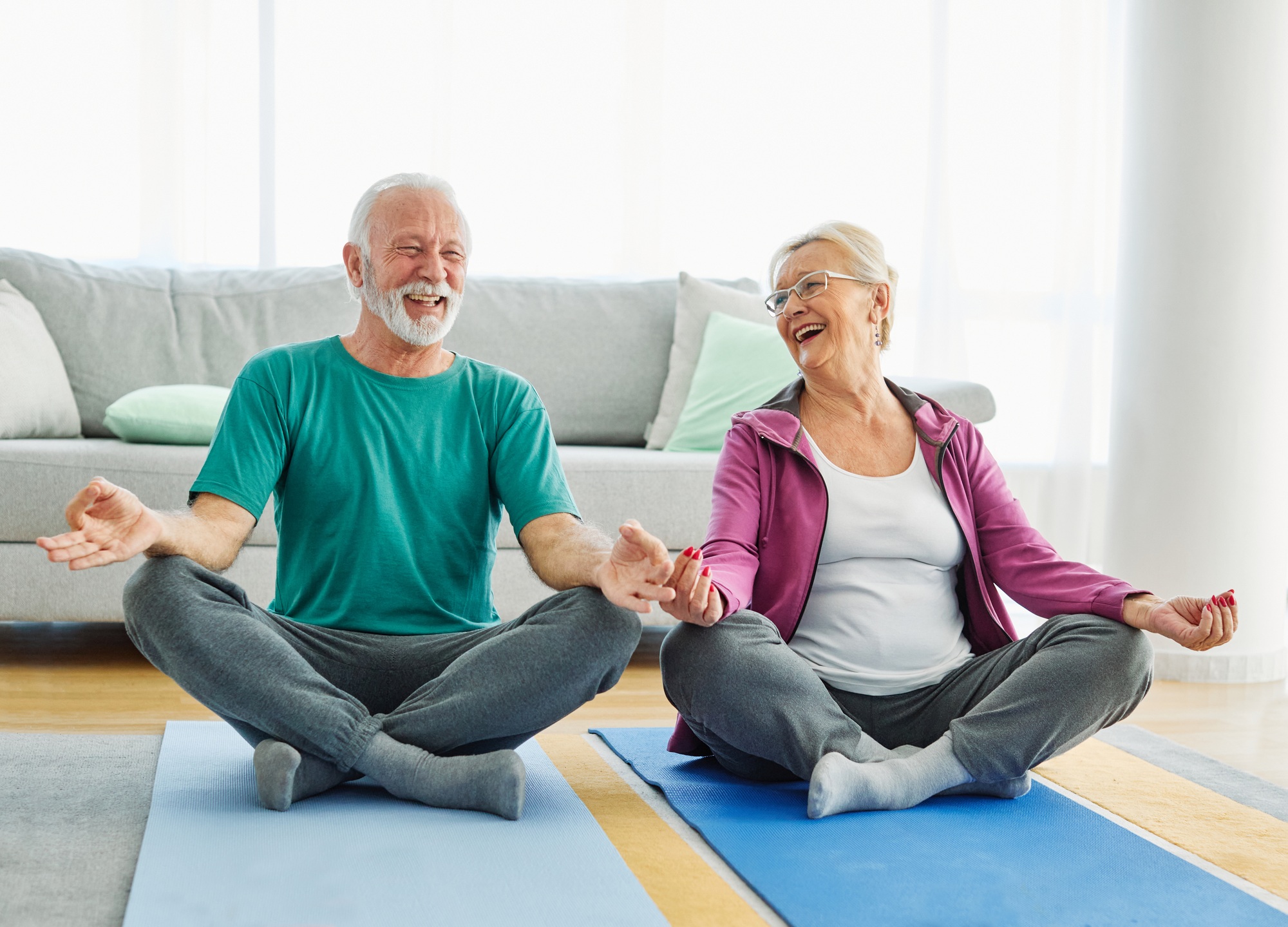 senior active exercise couple training sport fitness